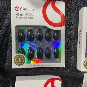 Black Gel Press On Nails